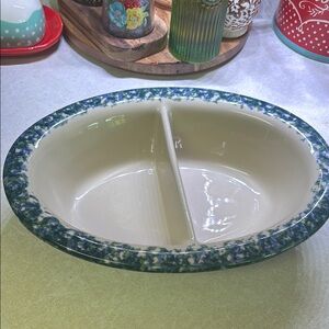 Roseville Spongeware Gerald Henn Workshop Serving Dish